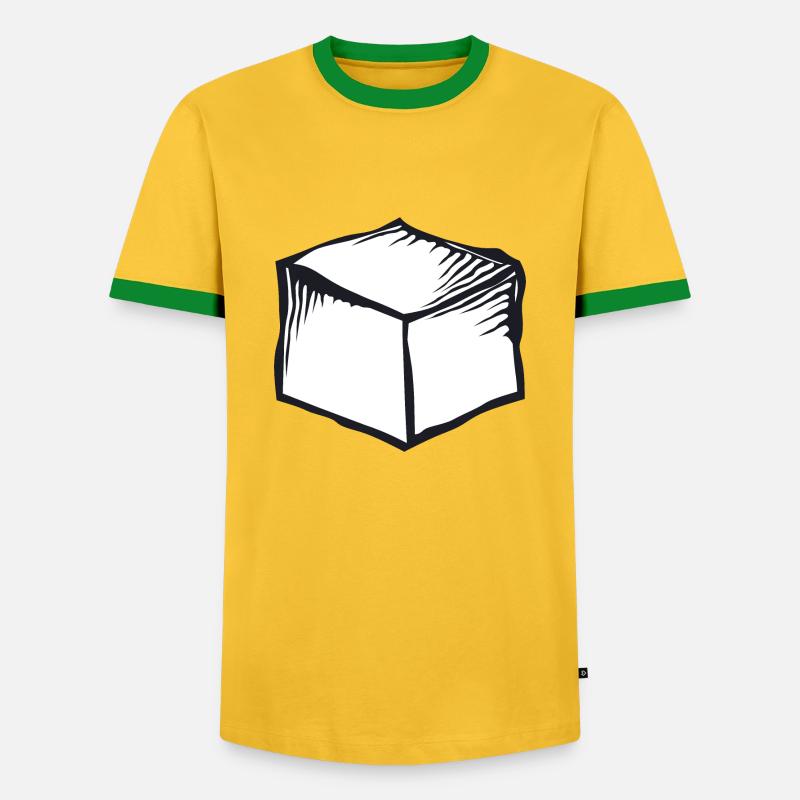 cardboard box box - Men's Ringer Shirt - yellow/green