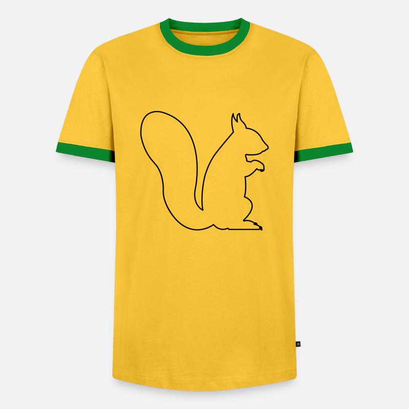 eichhörnchen - Männer Kontrast-T-Shirt - Gelb/Grün