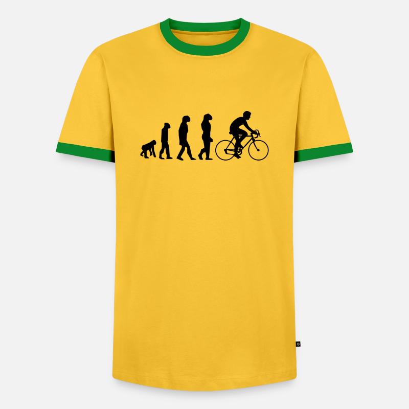 cycling evolution - Men's Ringer Shirt - yellow/green