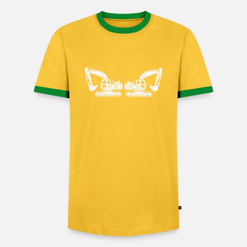 bagger 2 - Männer Kontrast-T-Shirt - Gelb/Grün 