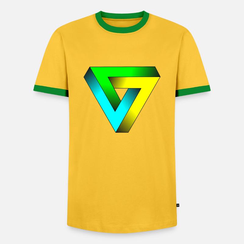 impossible triangle - Men's Ringer Shirt - yellow/green 