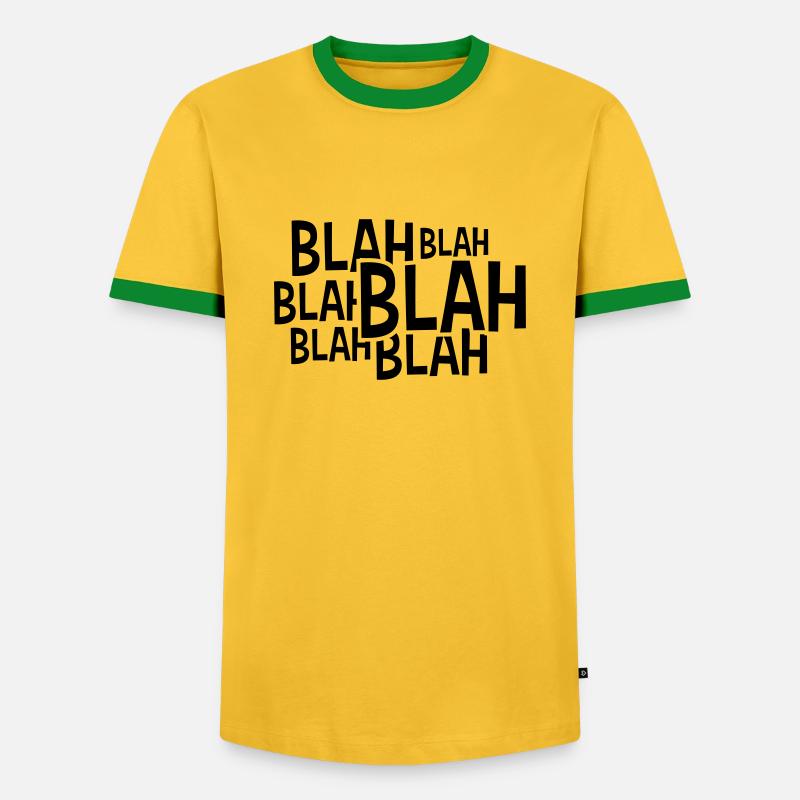Comic Blah saying - Men's Ringer Shirt - yellow/green