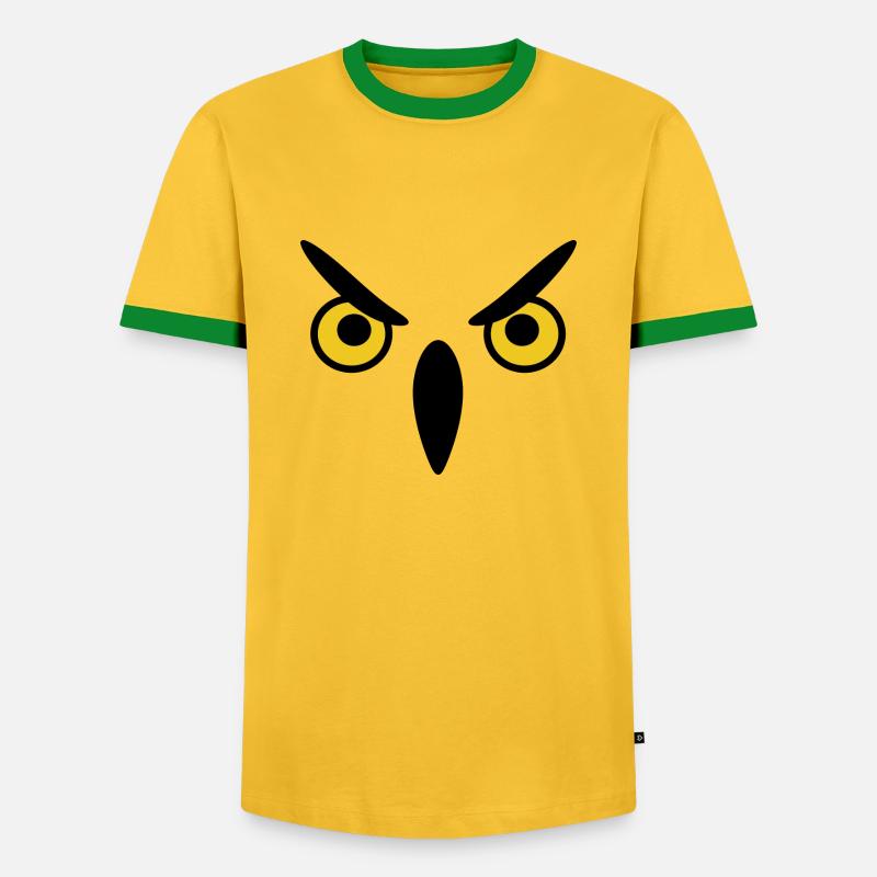 Eule eule eule - Männer Kontrast-T-Shirt - Gelb/Grün 