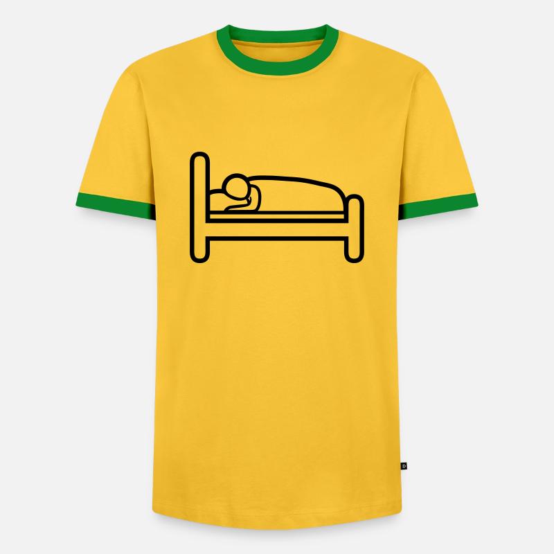 Sleeping Cap Bed Icon - Men's Ringer Shirt - yellow/green