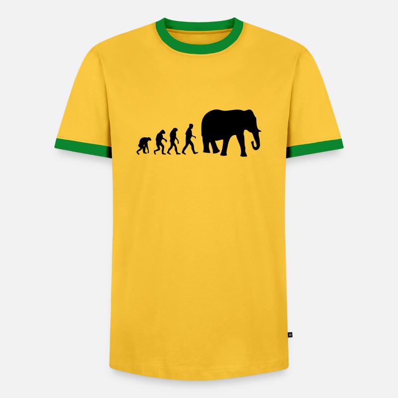 elefant evolution - Men's Ringer Shirt - yellow/green 