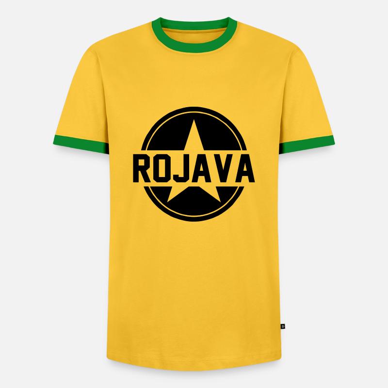 rojava kurdistan - Men's Ringer Shirt - yellow/green