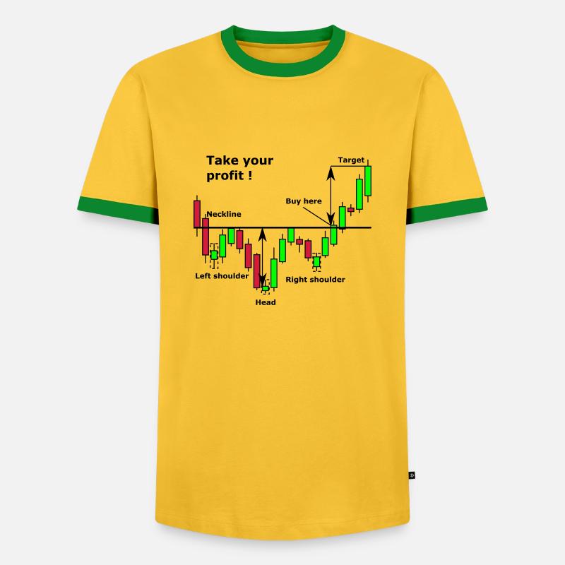 Shoulder-Head-Shoulder Chart - Men's Ringer Shirt - yellow/green
