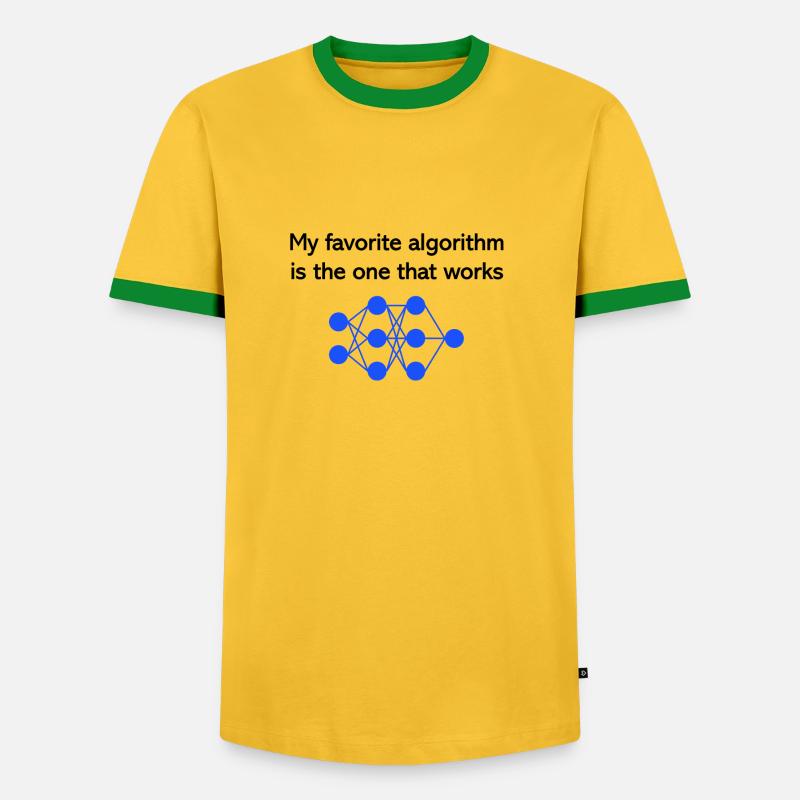 Favorite algorithm - Männer Kontrast-T-Shirt - Gelb/Grün 