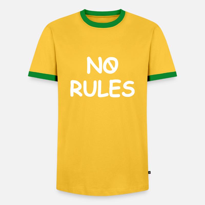 No rules simple white - Men's Ringer Shirt - yellow/green