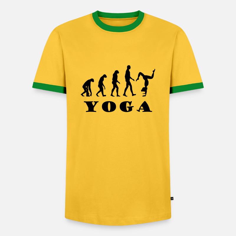 Yoga Evolution - Men's Ringer Shirt - yellow/green