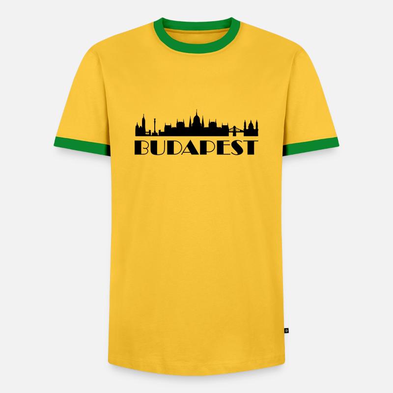 budapest - Men's Ringer Shirt - yellow/green