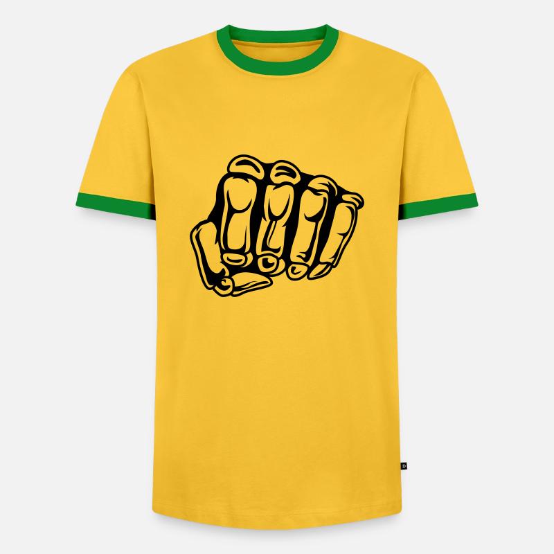 Skull Faust - Men's Ringer Shirt - yellow/green