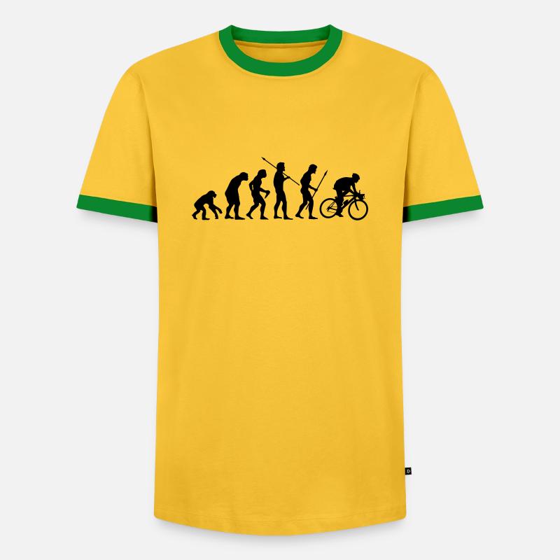 Biker evolution - Männer Kontrast-T-Shirt - Gelb/Grün