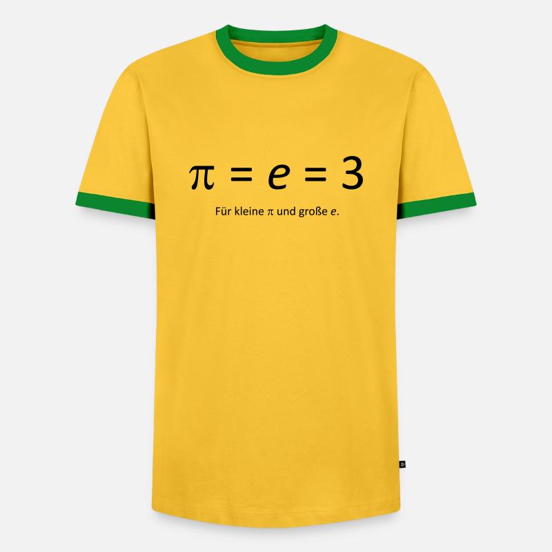 Pi = e = 3 - Männer Kontrast-T-Shirt - Gelb/Grün 