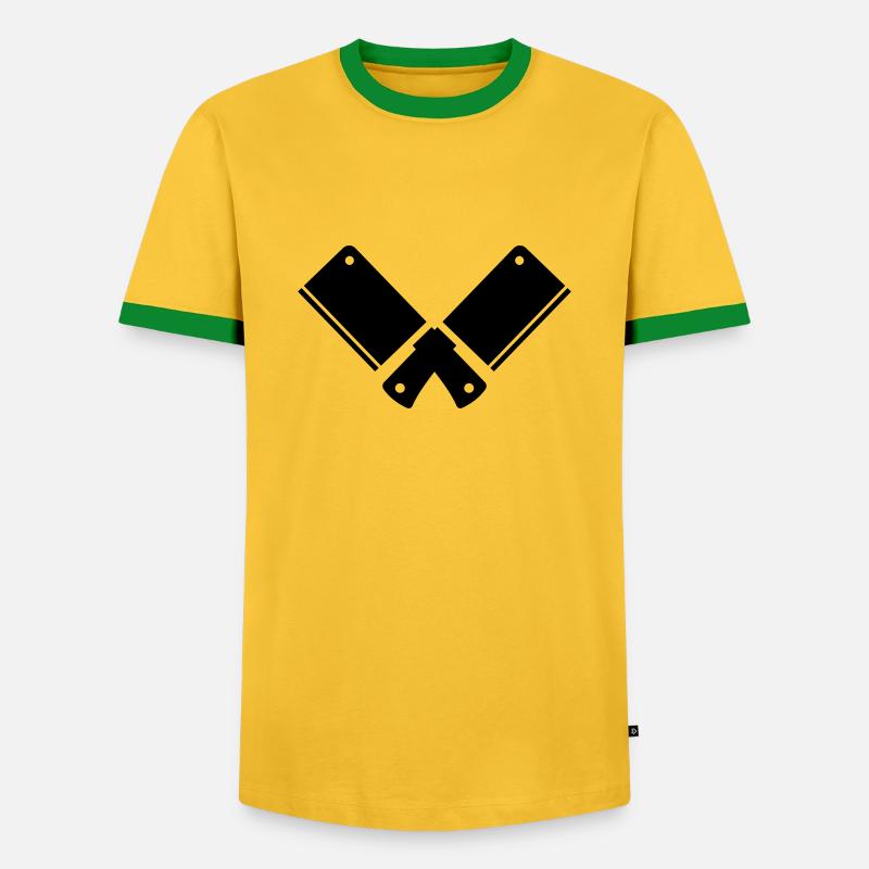 Kitchen knife - Men's Ringer Shirt - yellow/green 