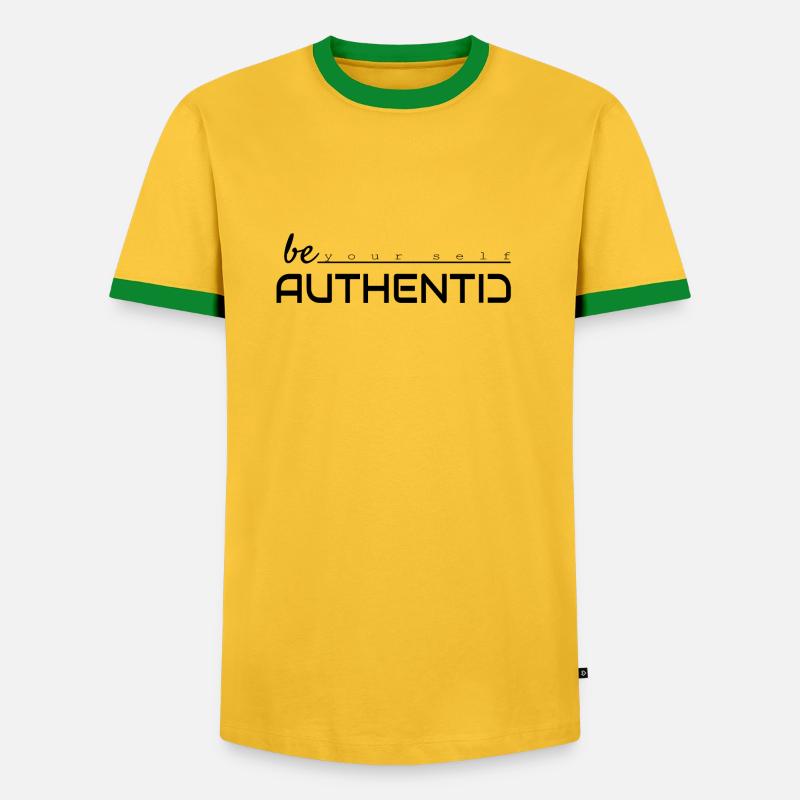 Sei du selbst, sei authentisch - Männer Kontrast-T-Shirt - Gelb/Grün 