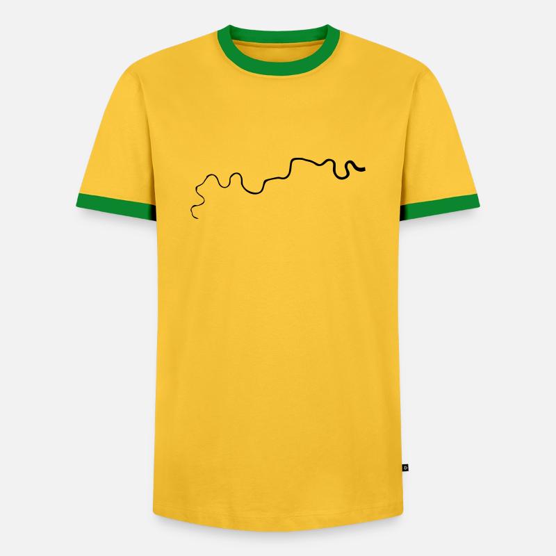 River Thames Drawing - Men's Ringer Shirt - yellow/green