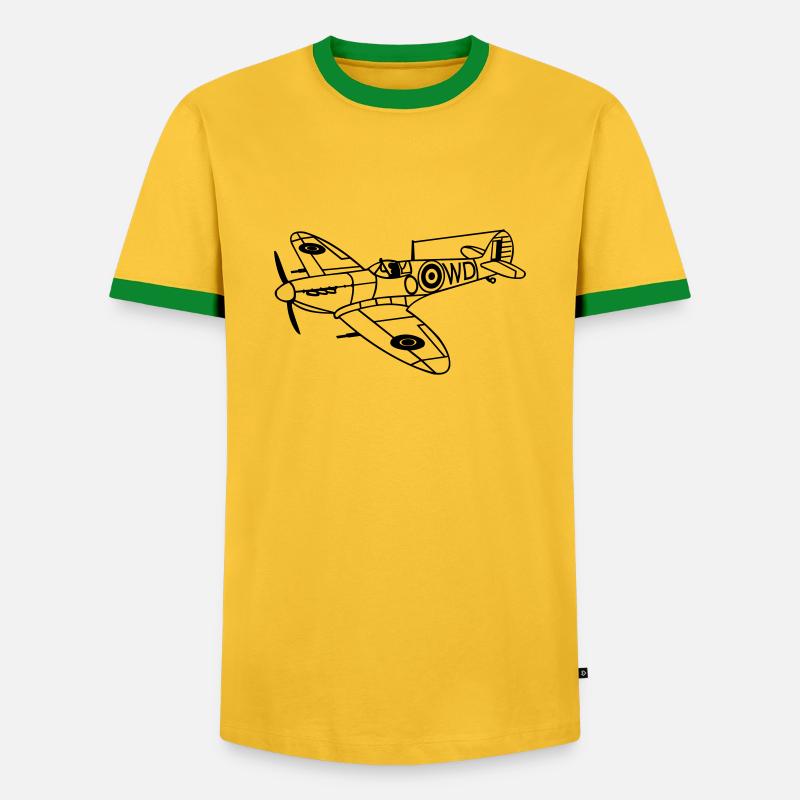 Spitfire - Männer Kontrast-T-Shirt - Gelb/Grün 