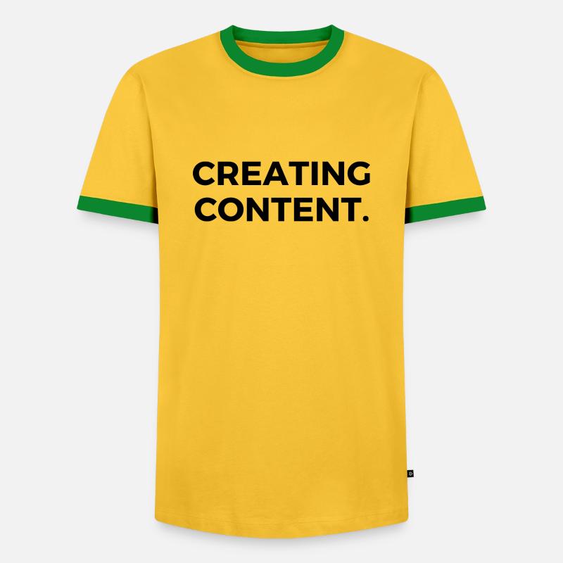 Creating Content. - Men's Ringer Shirt - yellow/green 