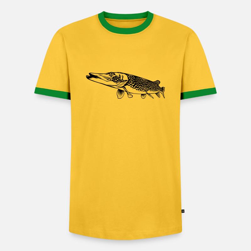 Pike Outline by Scuba.Style - Men's Ringer Shirt - yellow/green