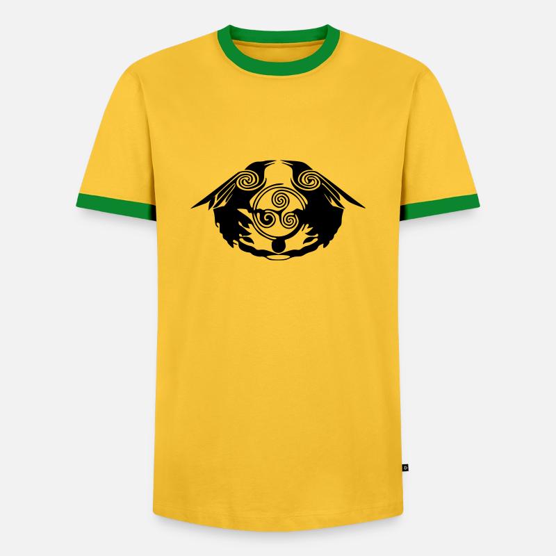 Celtic ravens - Men's Ringer Shirt - yellow/green 
