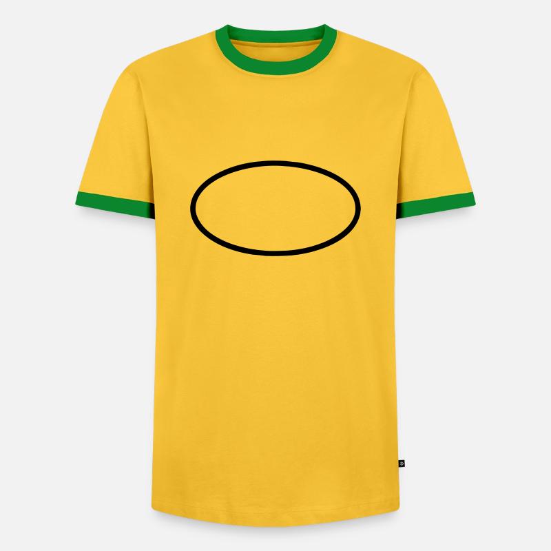 Oval (customize) - Men's Ringer Shirt - yellow/green 