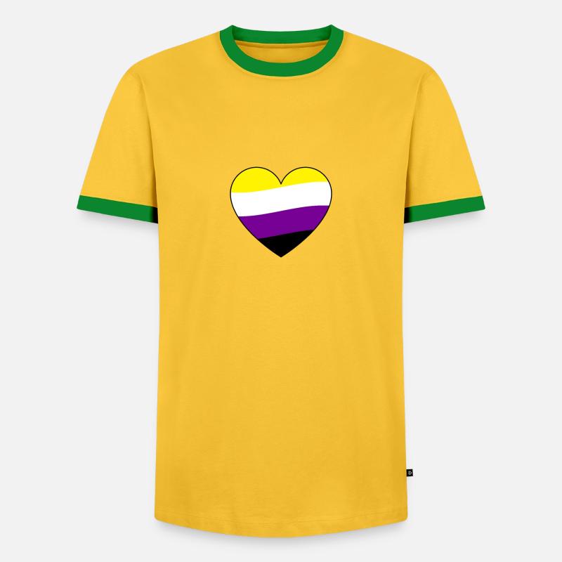 Pride Non-Binary - Männer Kontrast-T-Shirt - Gelb/Grün 