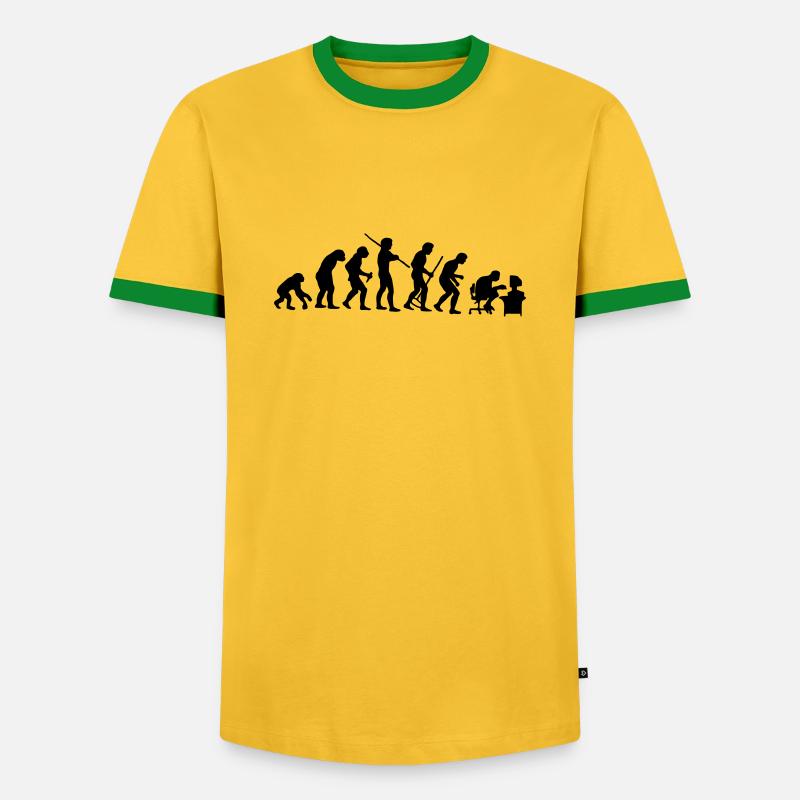 Evolution - Men's Ringer Shirt - yellow/green 