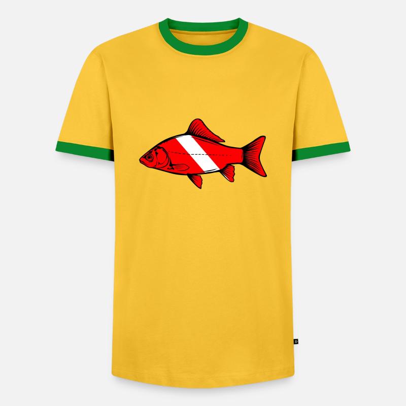 Carp by Scuba.Style - Men's Ringer Shirt - yellow/green 