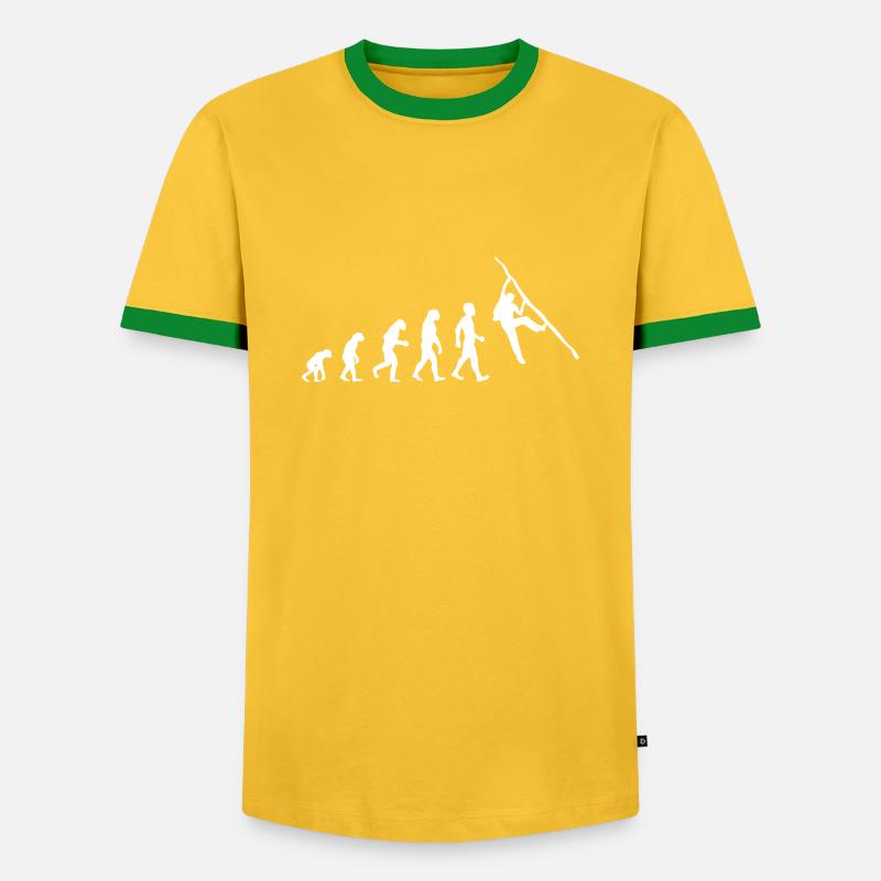evolution climbing bouldern - Männer Kontrast-T-Shirt - Gelb/Grün 