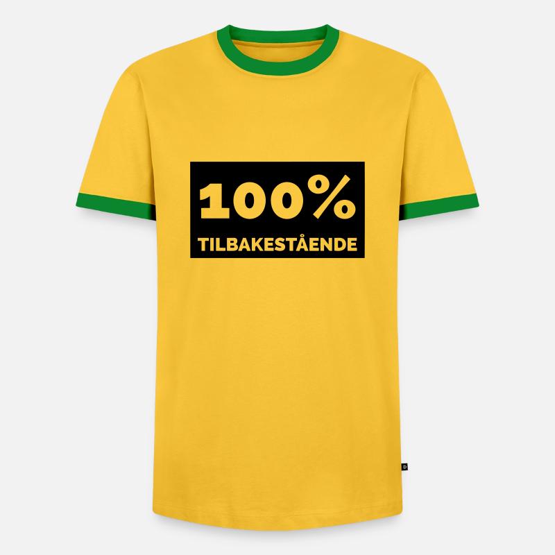 100% backward - Men's Ringer Shirt - yellow/green 