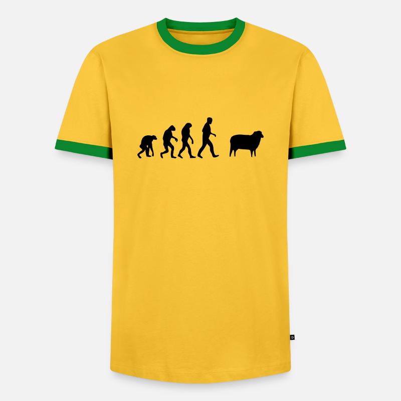 mouton evolution - T-shirt contrasté Homme - jaune/vert 