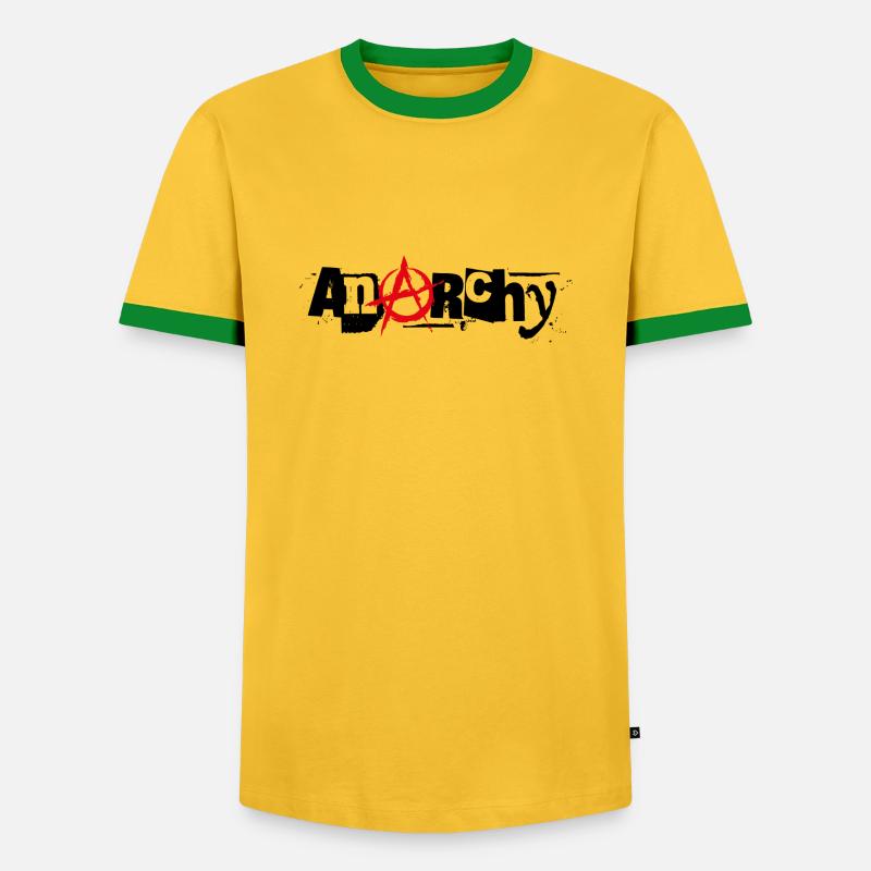 Anarchy - Men's Ringer Shirt - yellow/green