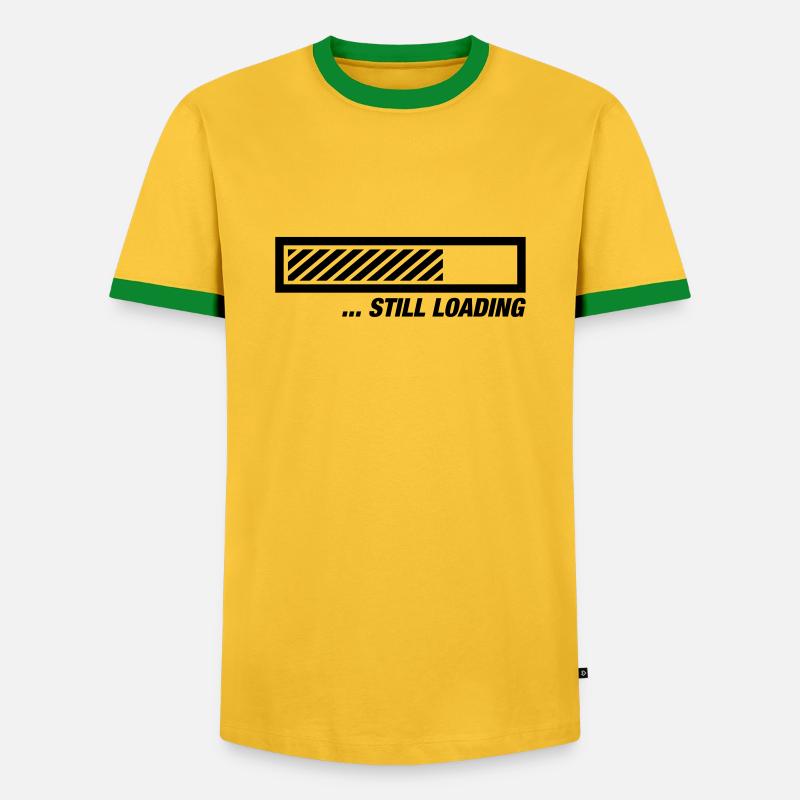 still_loading_qu1 - Männer Kontrast-T-Shirt - Gelb/Grün 