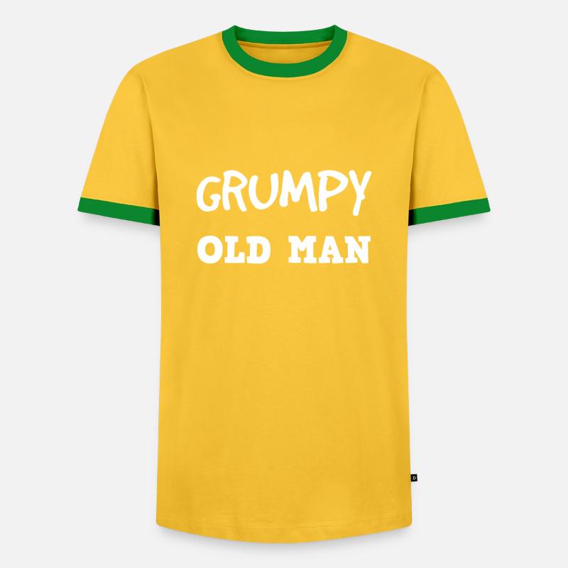GRUMPY ALTER MANN - Männer Kontrast-T-Shirt - Gelb/Grün 