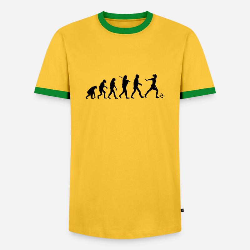 evolution foot - T-shirt contrasté Homme - jaune/vert