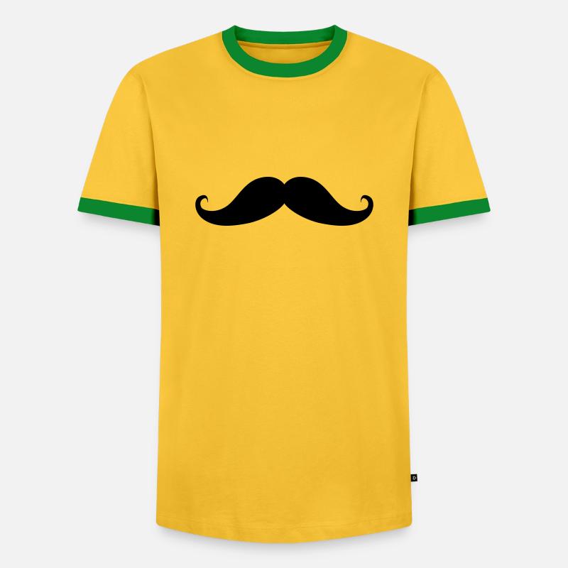 moustache - Men's Ringer Shirt - yellow/green 