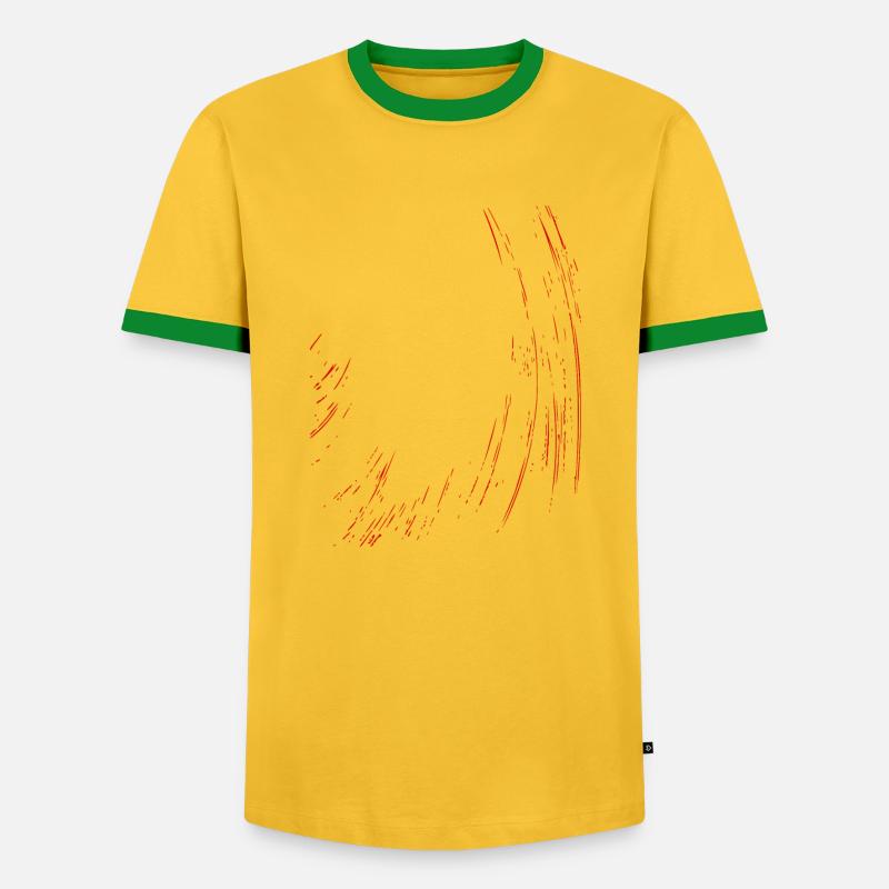 Abstract Lines / Line / Red / Pattern - Men's Ringer Shirt - yellow/green 