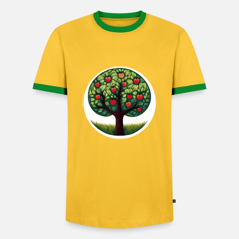 Apple Tree - Men's Ringer Shirt - yellow/green 