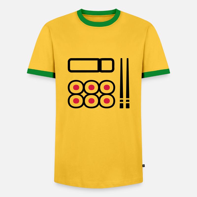 sushi - Men's Ringer Shirt - yellow/green
