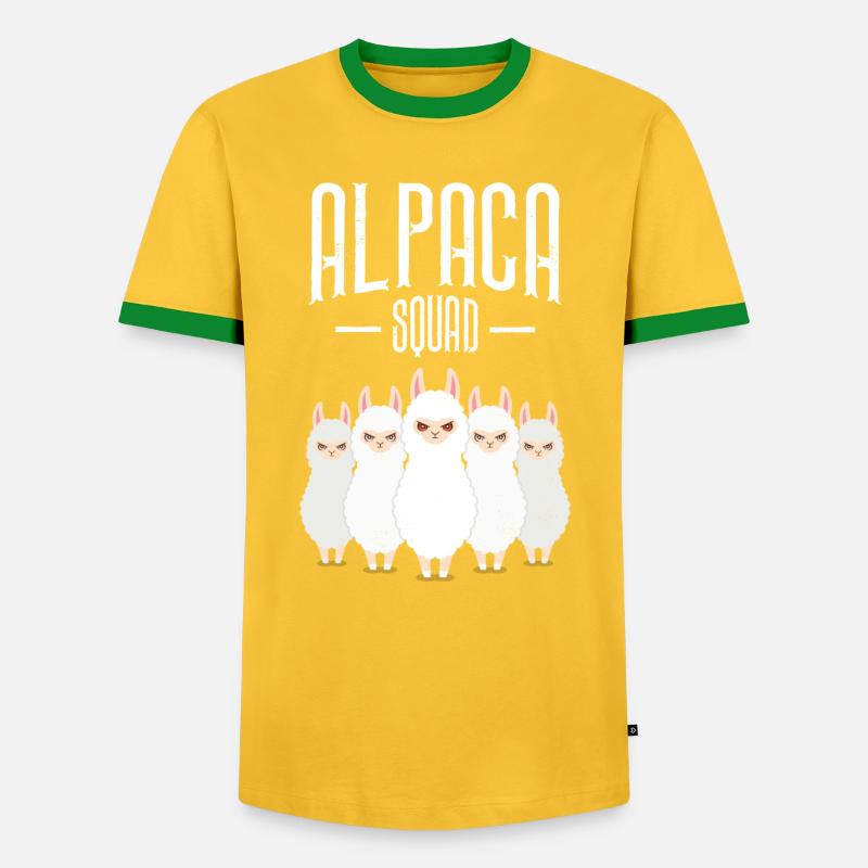 Alpaca Squad - Männer Kontrast-T-Shirt - Gelb/Grün 