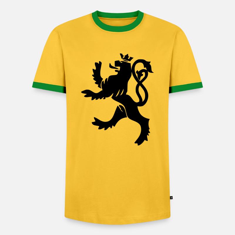 Roude Leiw - Men's Ringer Shirt - yellow/green 