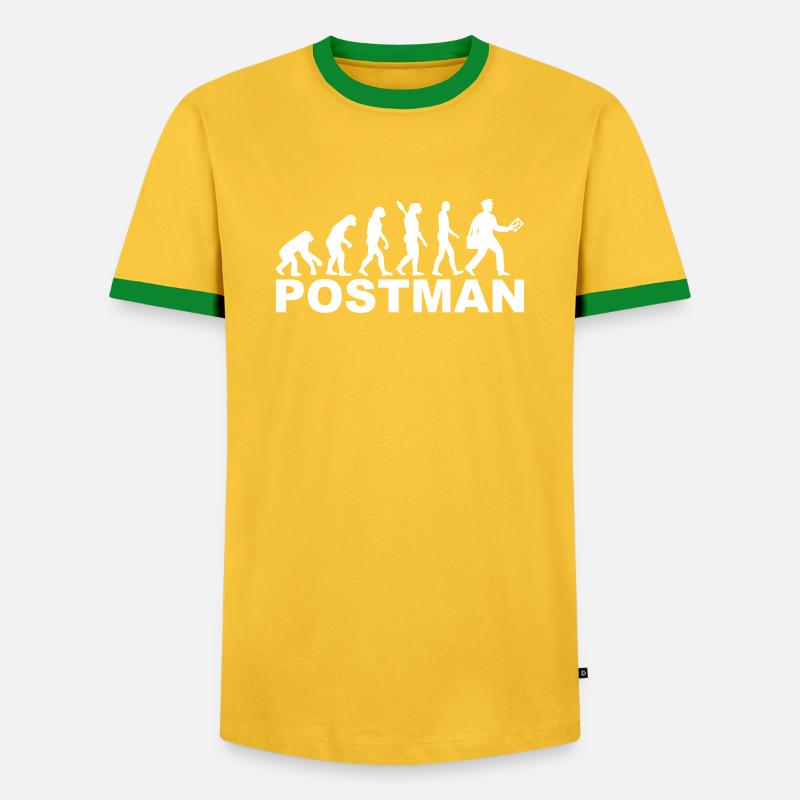 Evolution postman - Men's Ringer Shirt - yellow/green