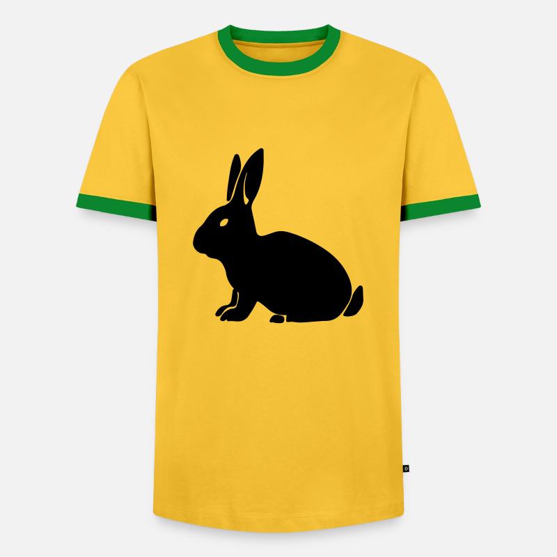 rabbit 1 - Men's Ringer Shirt - yellow/green 