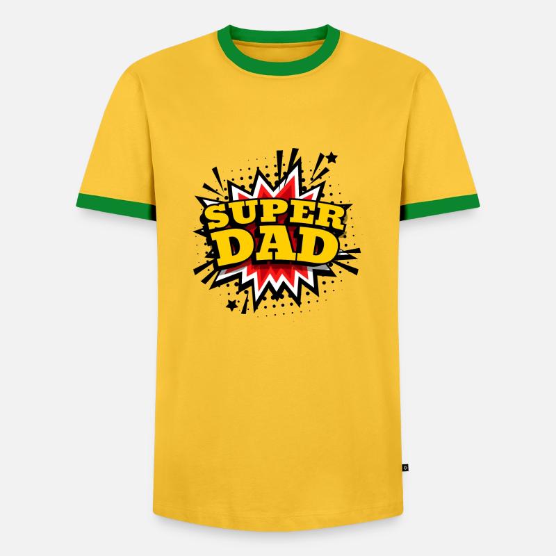 Der SuperDad Geschenkidee - Männer Kontrast-T-Shirt - Gelb/Grün 