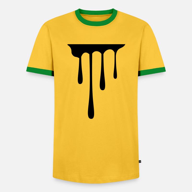 drips_1 - Men's Ringer Shirt - yellow/green 
