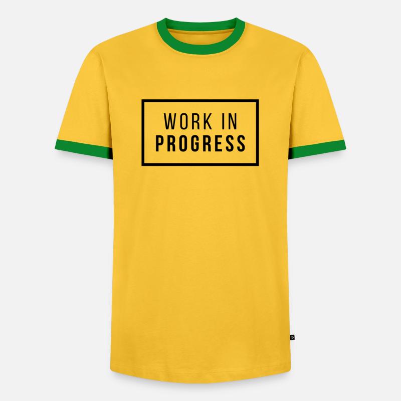 Work In Progress - Men's Ringer Shirt - yellow/green