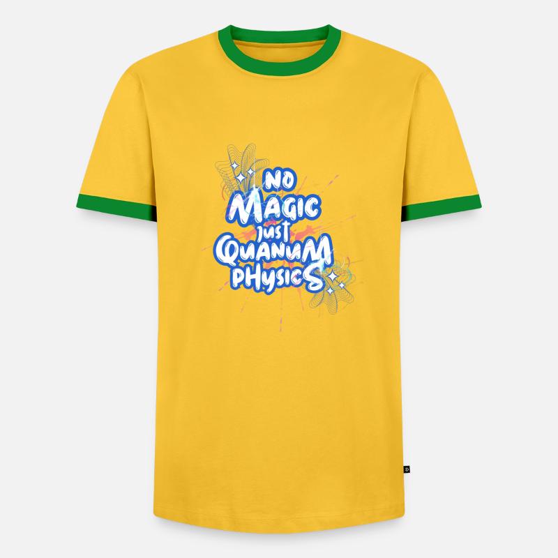 No Magic, just Quantum-Physics Design - Männer Kontrast-T-Shirt - Gelb/Grün 