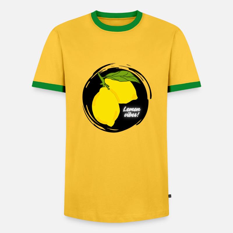 Lemon Summer Fruit - Men's Ringer Shirt - yellow/green