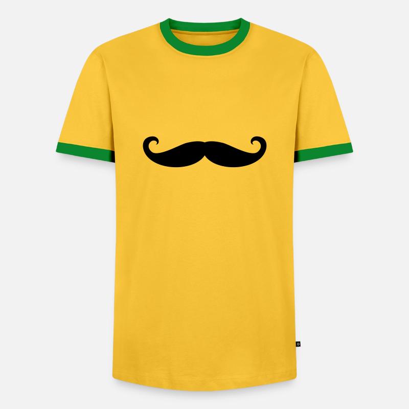 Handlebar mustache / mustache - Men's Ringer Shirt - yellow/green 